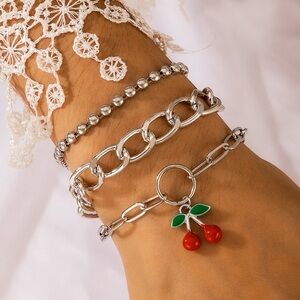 Cherry drop bracelet set